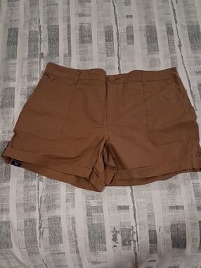 Sanctuary Brown Roll-Cuff Utility Shorts